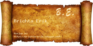 Brichta Erik névjegykártya